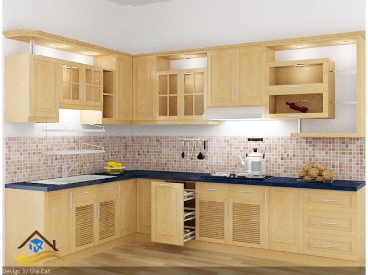 TỦ BẾP GỖ SỒI NGA - NC11